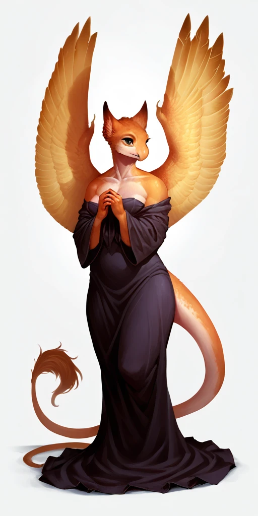 score_9, score_8_up, score_7_up, (clear simple background, white background, papyrus background), ((SFW:1.5))
(crow:1.5)), _young, anthro, solo, (female), (fullbody, curvy body, feathered, focus), (hands_up, wings, tail), beautiful, (Dressed:1.5)