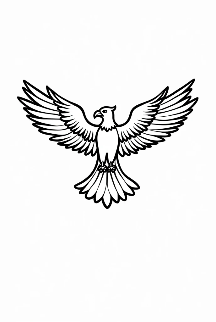 Minimalist black and white adult eagle for a 2-4 year old child to color