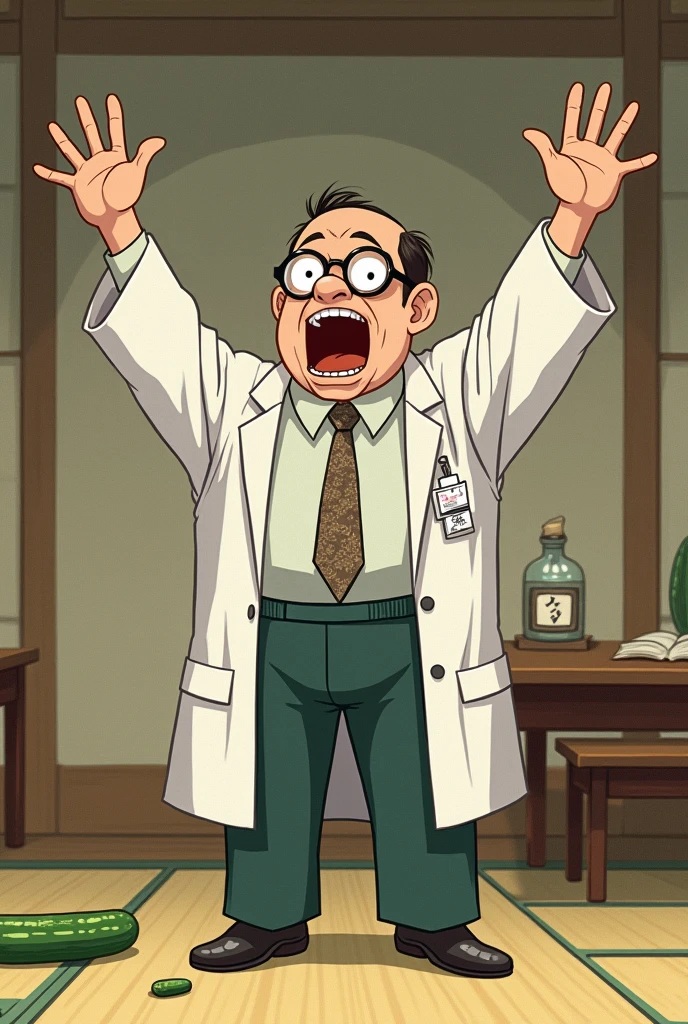 doctor A little bald Glasses shout Japanese cucumber Trousers are short