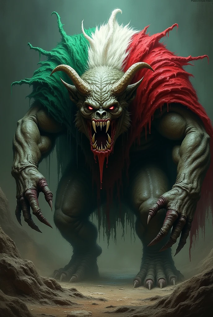 Italy flag on monster