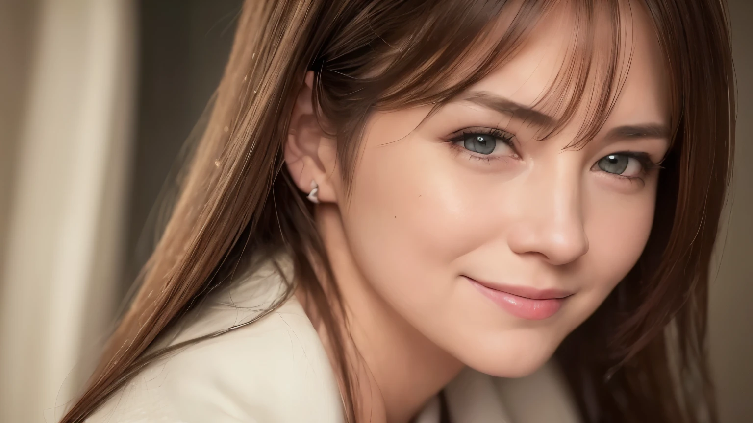 (8k, RAW photo, best quality, masterpiece:1.5), detailed RAW color photograph, (realistic, photo realistic:1.37), 1 woman, nurse, smiling, cinematic light, (finely detailed face:1.2), (looking at viewer:1.2)
