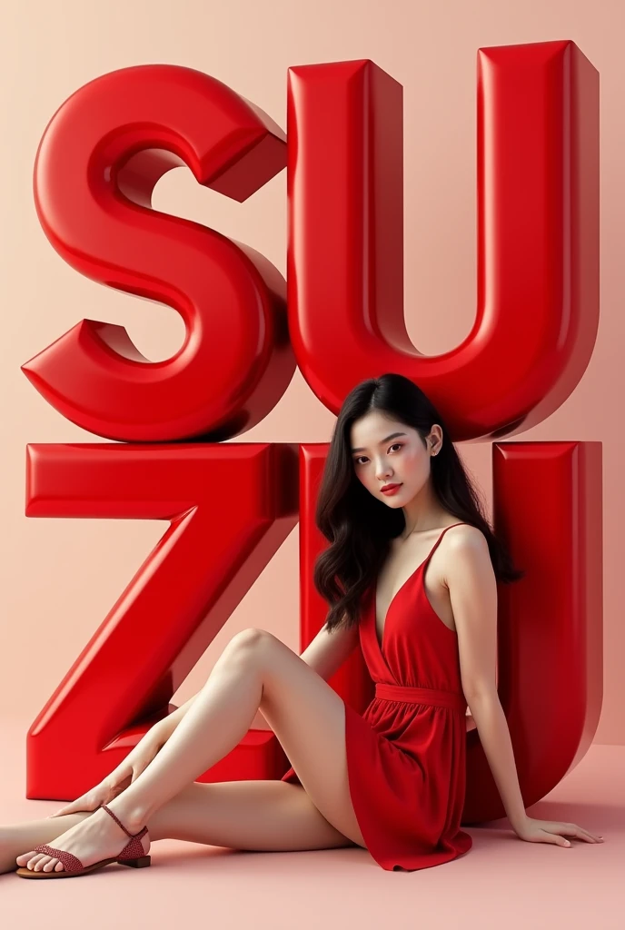 best quality, works of masters, high resolution, 1 girl, What a beautiful face., really beautiful eyes, really beautiful hair，trendy clothing magazine cover，Sexy and AttrActive，Color Explosion，black hair，full body slang，squat