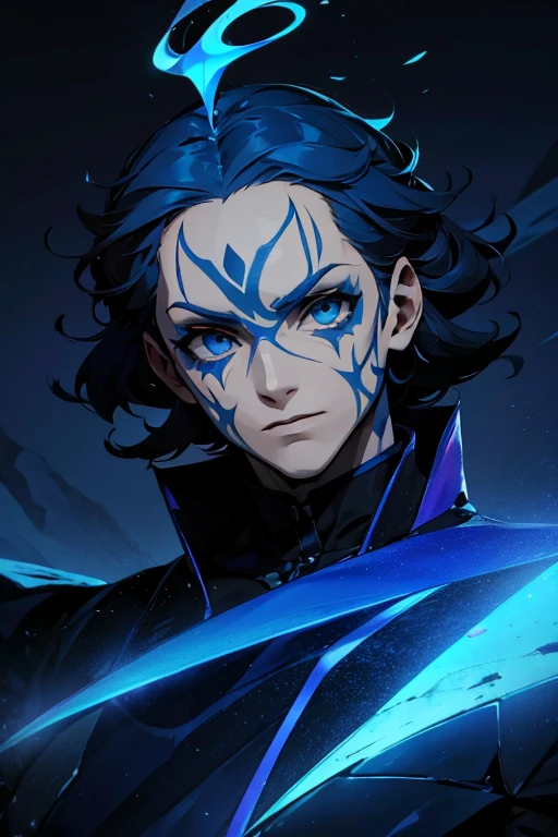 persona arrojando a otra persona adentro de un volcan con enough color blue, enough blue, sacrifice, blue, enough