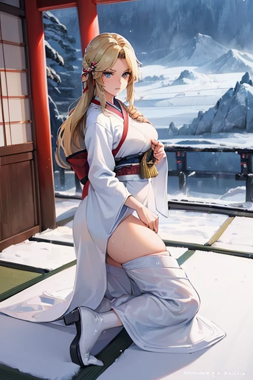 Masterpiece
(Blonde woman,The facial expression is accurate,Anime style face,greenish blue eyes )
Group
((((The location is a winter mountain in a blizzard:1.5))))
((((The location is a winter mountain in a snowstorm.))))
((((The woman is wearing a white dress:1.5))))
8k((((Snow Woman))))
8k(((((Wet)))))
((Staring at me))
Emphasize the breasts and clearly depict the body
(((((The woman is wearing a Japanese uniform,Wear a Japan uniform,wear Japanese uniform)))))