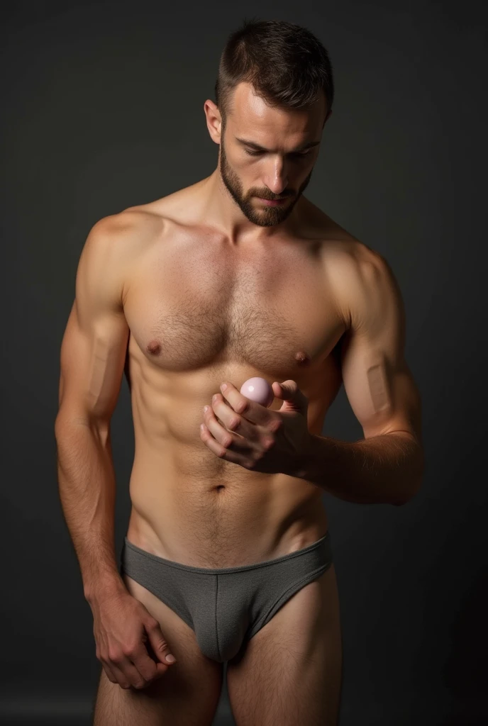 Naked man showing his penis