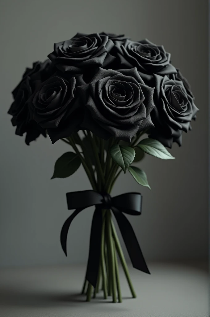 Black roses and a black mourning bow
