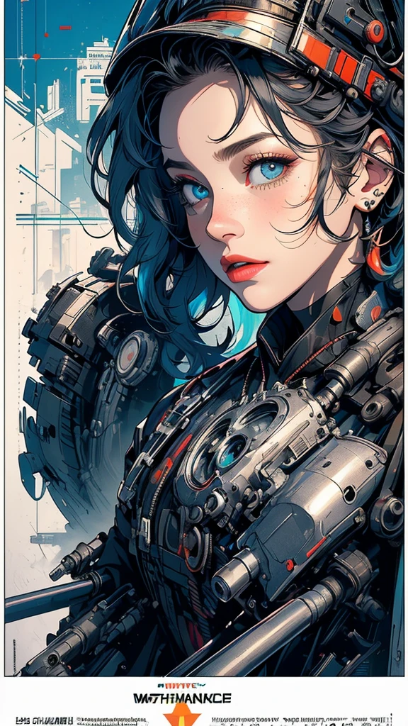 (((masterpiece, highest quality))),(((solo:1.2))),(((1girl:1.2))),32k wallpaper, very detailed, poster, vintage science fiction,(((((geometric cinematic movie poster))))), (bauhaus), shape,(((abstract))),(mid century modern),movie poster,(((((portfolio))))),(((((Close-up))))),(((((bust up))))),((((more various angle)))),(((highlight))),Vast landscape,((((heterochromia)))),(((complete. detailed face))),(((Extremely talented))),(((most complecated machine))),(Cleavage),(((unlimited mechanic Workaholic)))