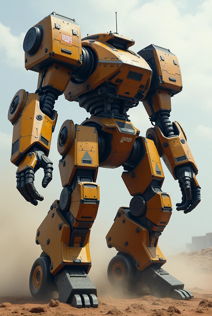 Giant Mech design that uses massive Gauntlets on its hands for Melee attacks 