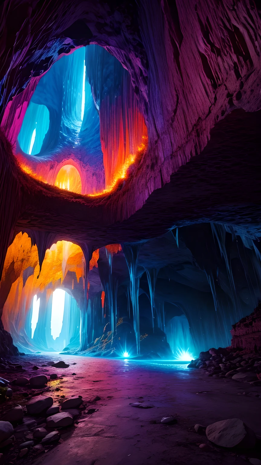 Giant cave,Beautiful and colorful,masterpiece,best quality,8k