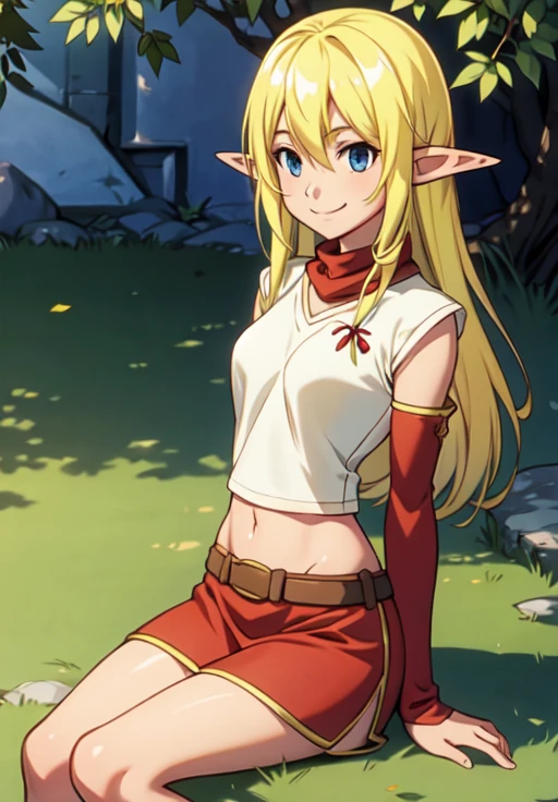 Wolf Girl，Wolf Ear Girl，furry，furry，hairy，Blonde hair all over，furry，白色丝绸Knee socks，Knee socks，蕾丝花边Knee socks，Lace style decoration，Elf style clothing，shorts，蕾丝花边shorts，白色花边shorts，猎人shawl，绿色shawl，shawl，Big Ass，femboy屁股，femboy，Green Hunter Costume，Forest Background，Jungle Background，Outdoor Background，Bow and Arrow，Quiver，背着Bow and Arrow，femboy，femboy，flat chest，Hip bulge