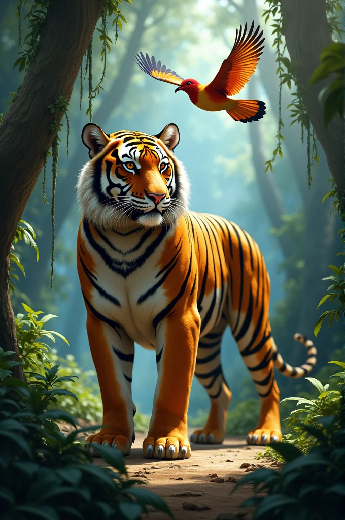 Tiger + bird