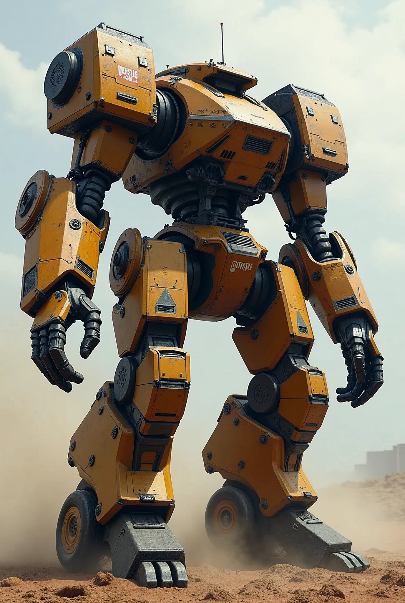 Giant Mech design that uses massive Gauntlets on its hands for Melee attacks
