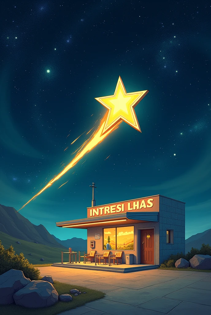 A shooting star needs to stop to poop in an intergalactic highway rest area