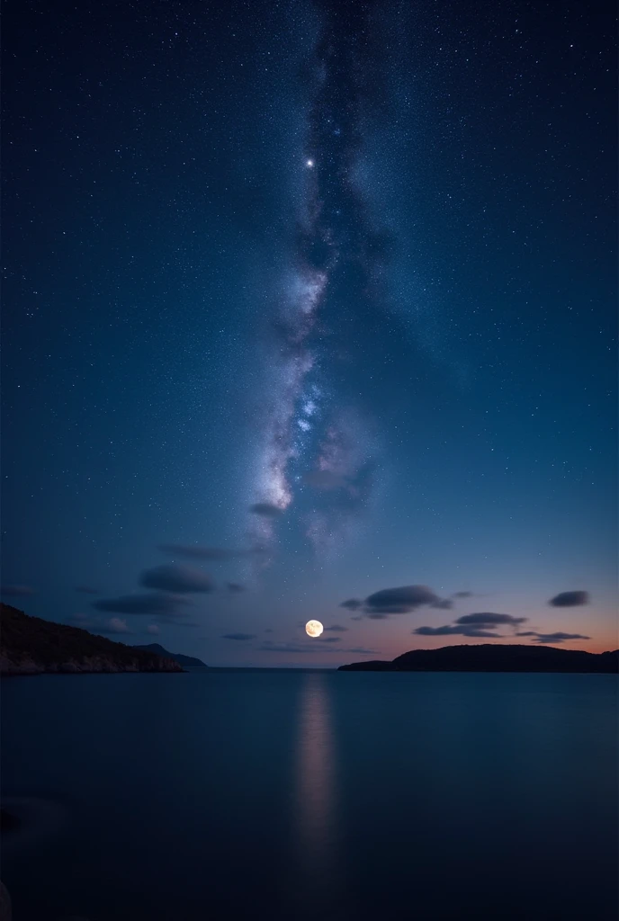 Beautiful starry sky,Galaxy,Full Moon