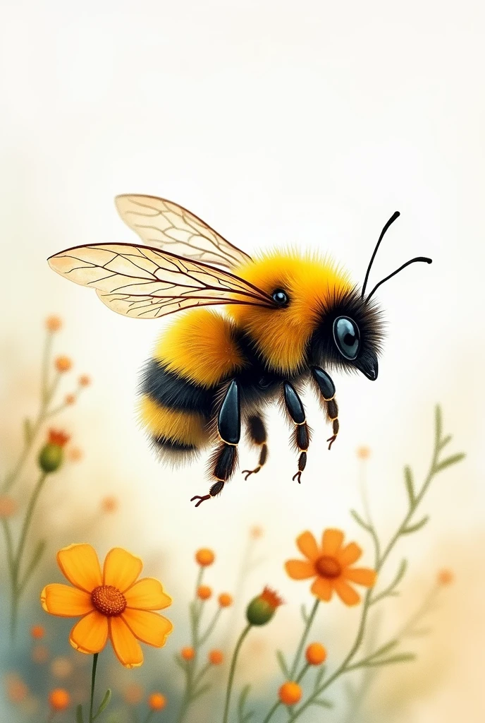 Watercolor bumble bee