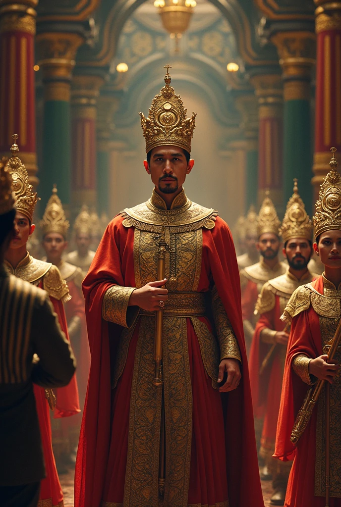 Make a coronation of a man leader in the old tjmes in the phillipines