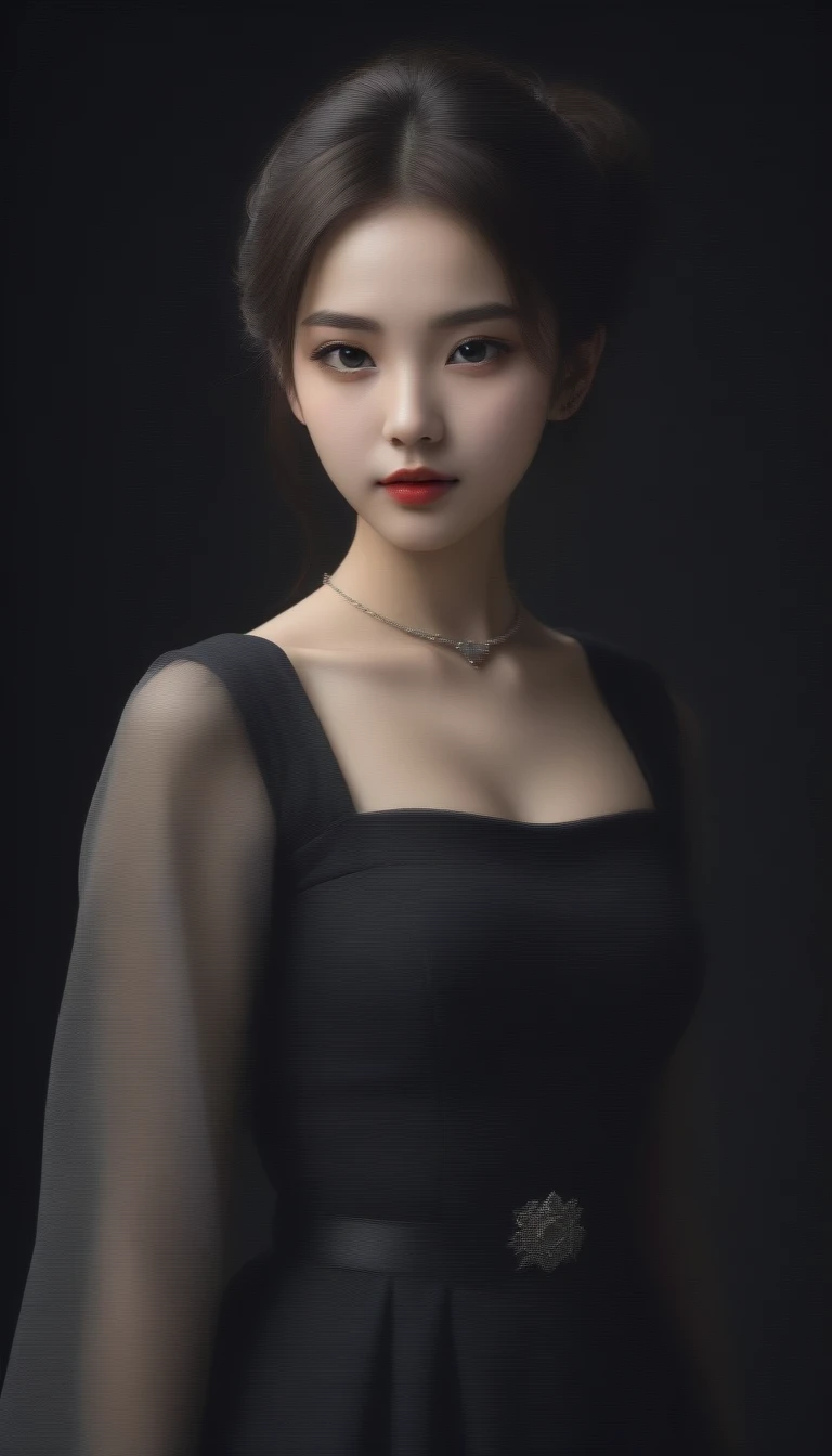 8k, Ultra-high resolution, Highest quality, masterpiece, 三分割法によるphotograph,Surreal, photograph, 1 Girl, (16 years old:1.3), pretty girl, Cute Face, 細部までBeautiful Eyes, 細かくdetailedに,masterpiece,One Girl:1.2,Japanese female announcer,cowboy shot,grin,Black short hair,Messy bun hair,((vampire:1.4)),awe, Natural skin texture、(Medieval European Dress Clothing:1.4)、(Colorful costumes:1.4)、Attractive girl、16 years old、(Perfect female body:1.4)、(女の子のポートレートphotograph:1.4)、(Photorealistic images:1.4),Fantasy art,(Beautiful Face:1.4),Beautiful and attractive eyes、Beautiful Eyes、(Tight waist:1.4)、(9 Beautiful girls with perfect body proportions:1.4),Red lips,(choker:1.4),Looking at the audience,(((Ideal body type))),A-cup small breasts :2,、Portraiture:2、Perfect ???????、鮮明なdetailed、detailed,Fashion magazine cover,Thin lips,Gray background ,完璧でBeautiful Face ,完璧でCute Face, Skin with attention to detail, Perfect limbs、Narrow waist,Looking at the audience,(((Ideal body type))),A cup small breasts :2,Portraiture:2,Perfect ???????,鮮明なdetailed,detailed,Surreal,Light and shadow,moonlight
