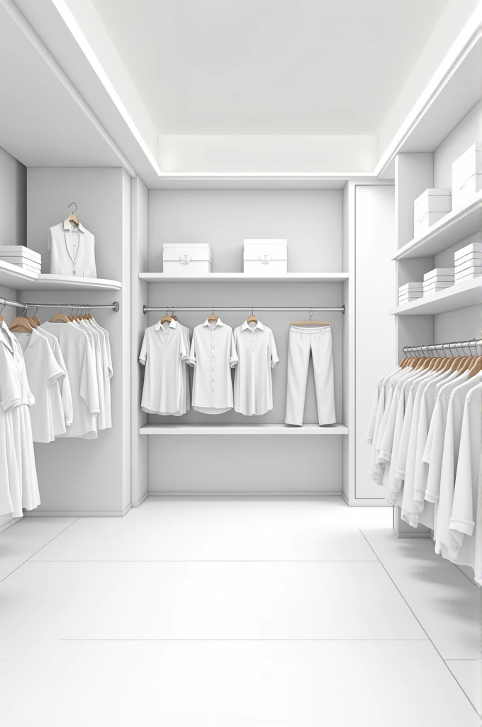 White school uniform shop, modern style