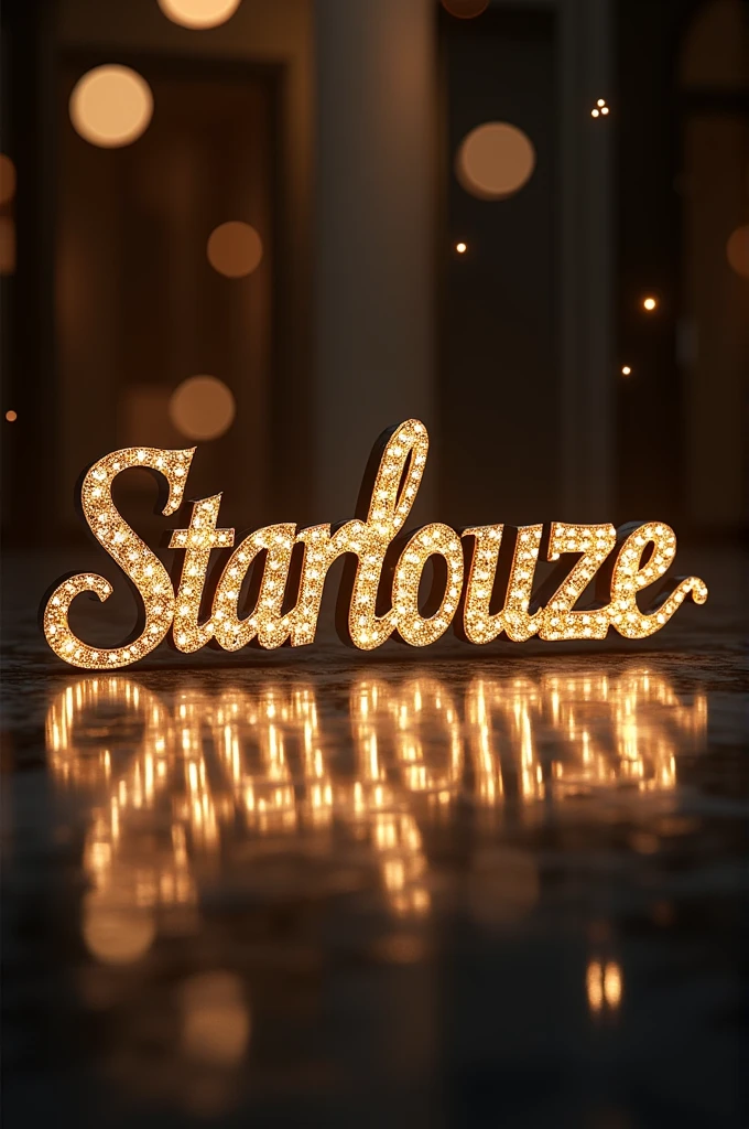 A text saying "Starlouze" in luxury italic and strass font