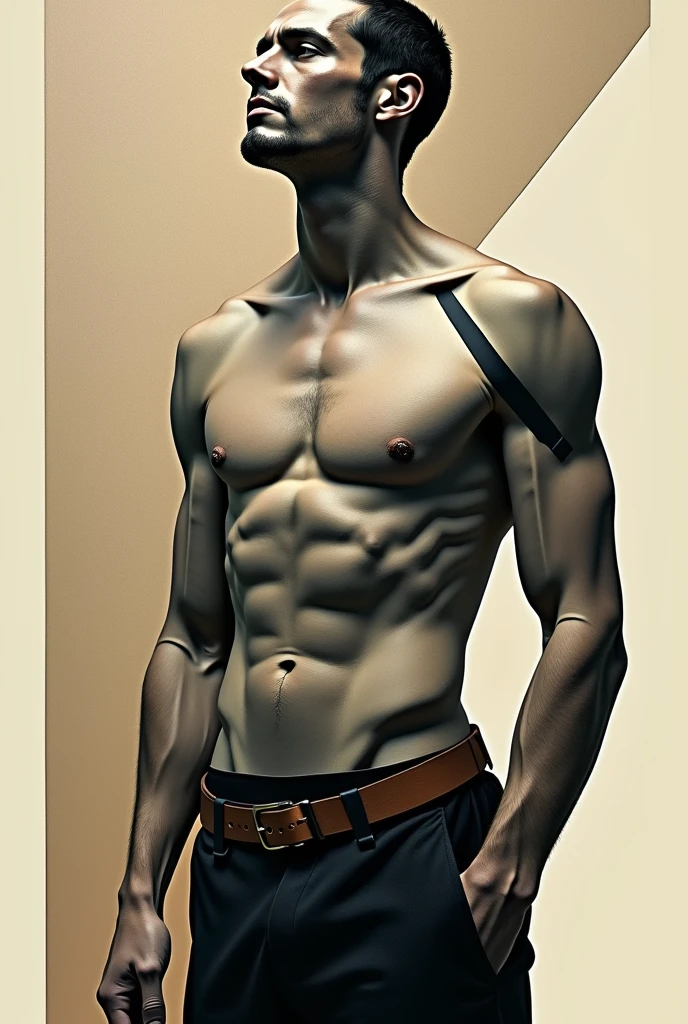 Creat a cubism art of a man
