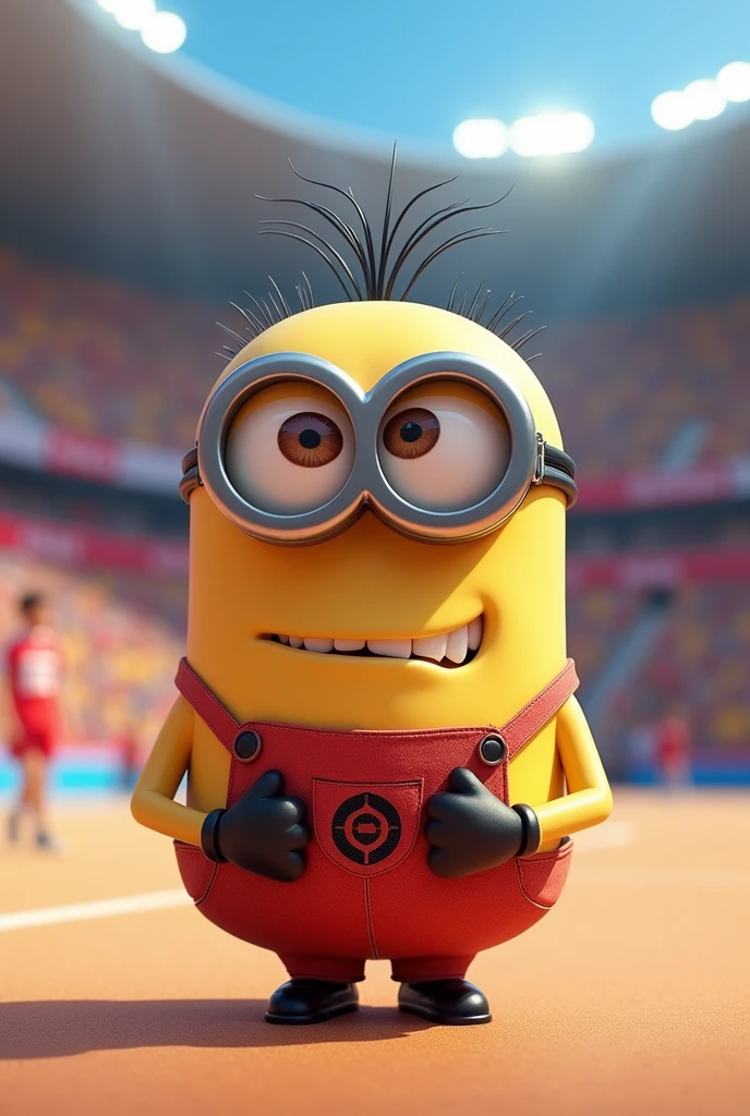 Un mignon de moi moche et méchant qui informe du resultat de la final de voleyball des JO