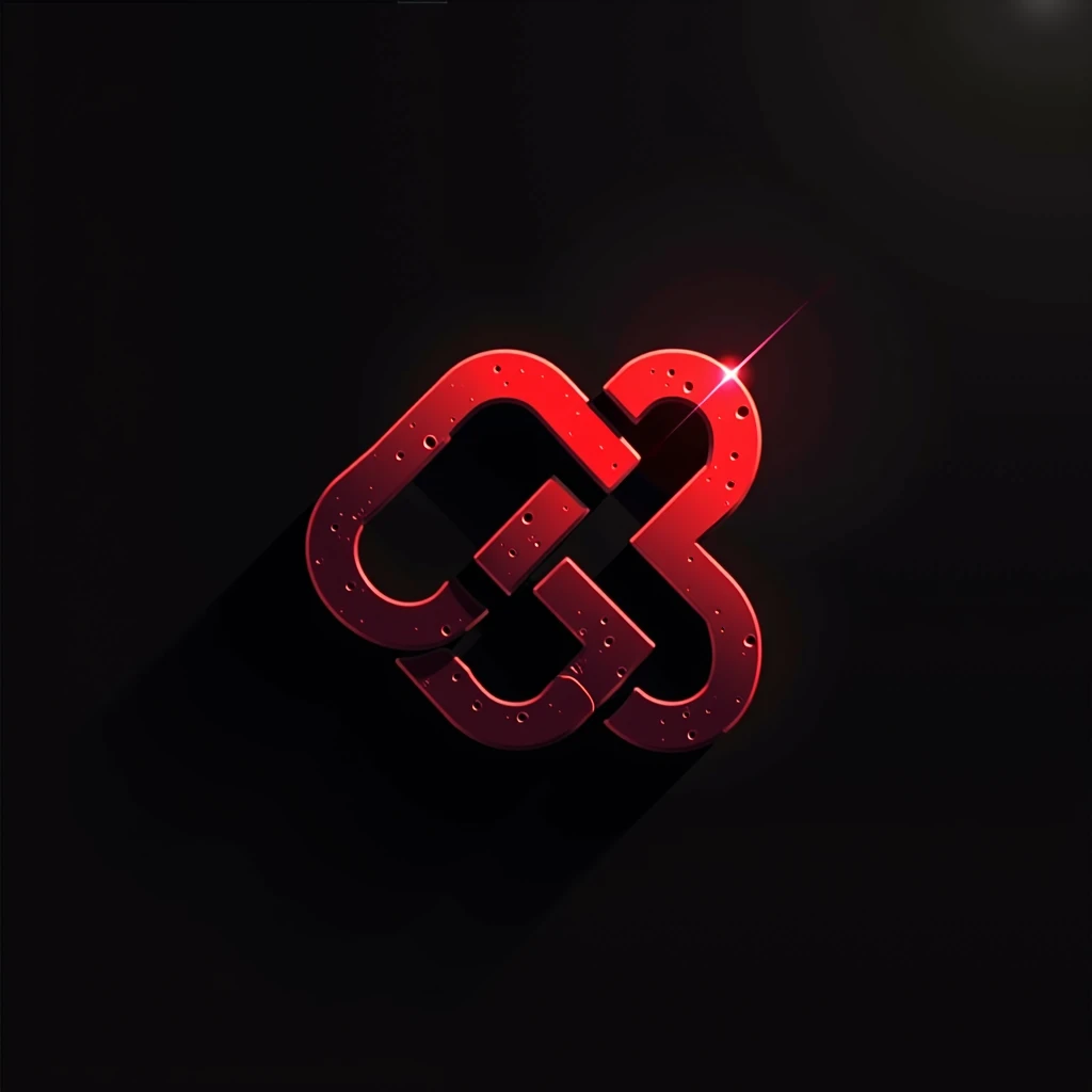 Web 3 logo, logo for social network, logo black and red colors