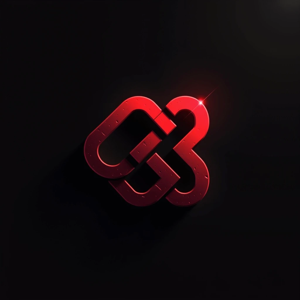 Web 3 logo, logo for social network, logo black and red colors