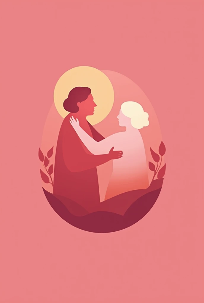 Logo for elderly people care and support in dark pink