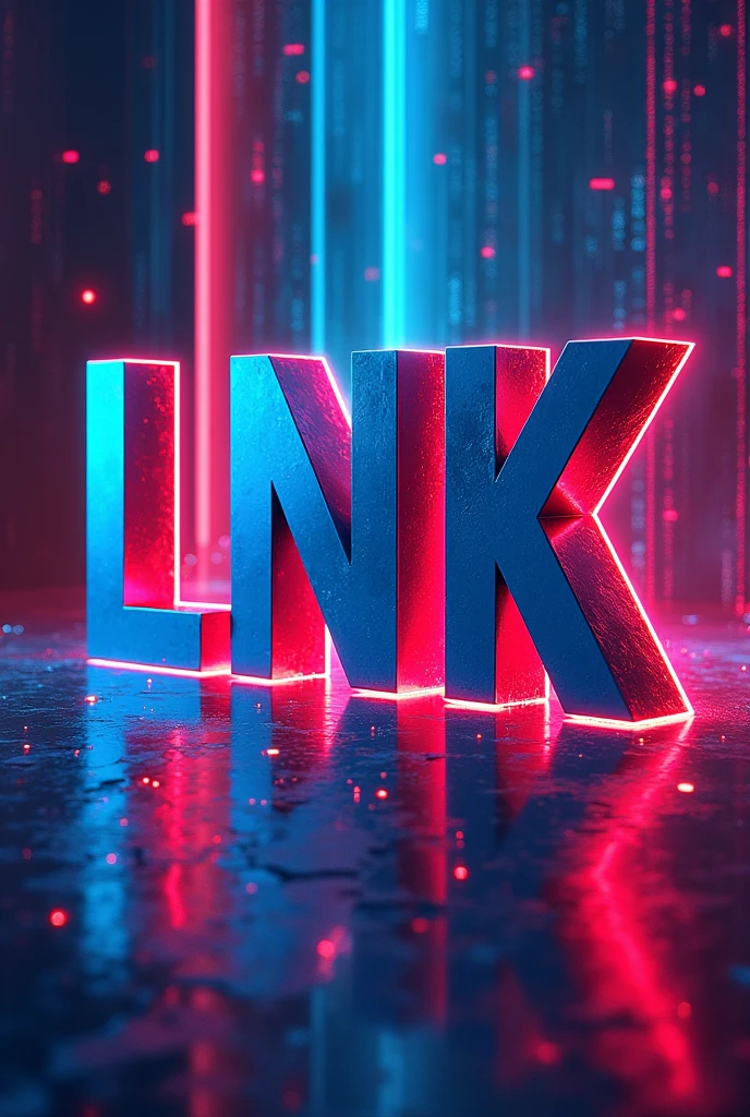 Create a painting design for letter standee. The theme is digital. The letters are LNK