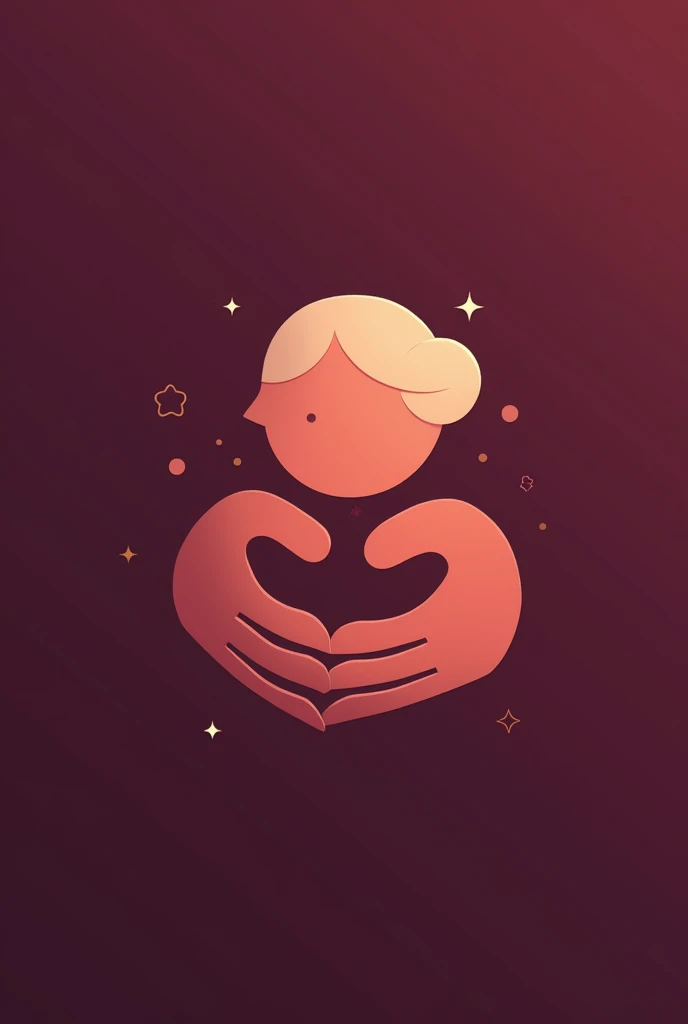 Logo for old age people care and support in dark pinkish purple