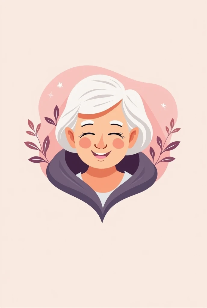Logo for elderly 
care and support in pink purple

