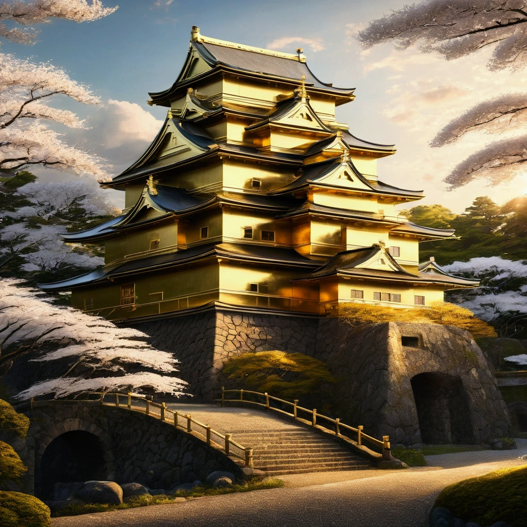A Japanese castle all in gold,