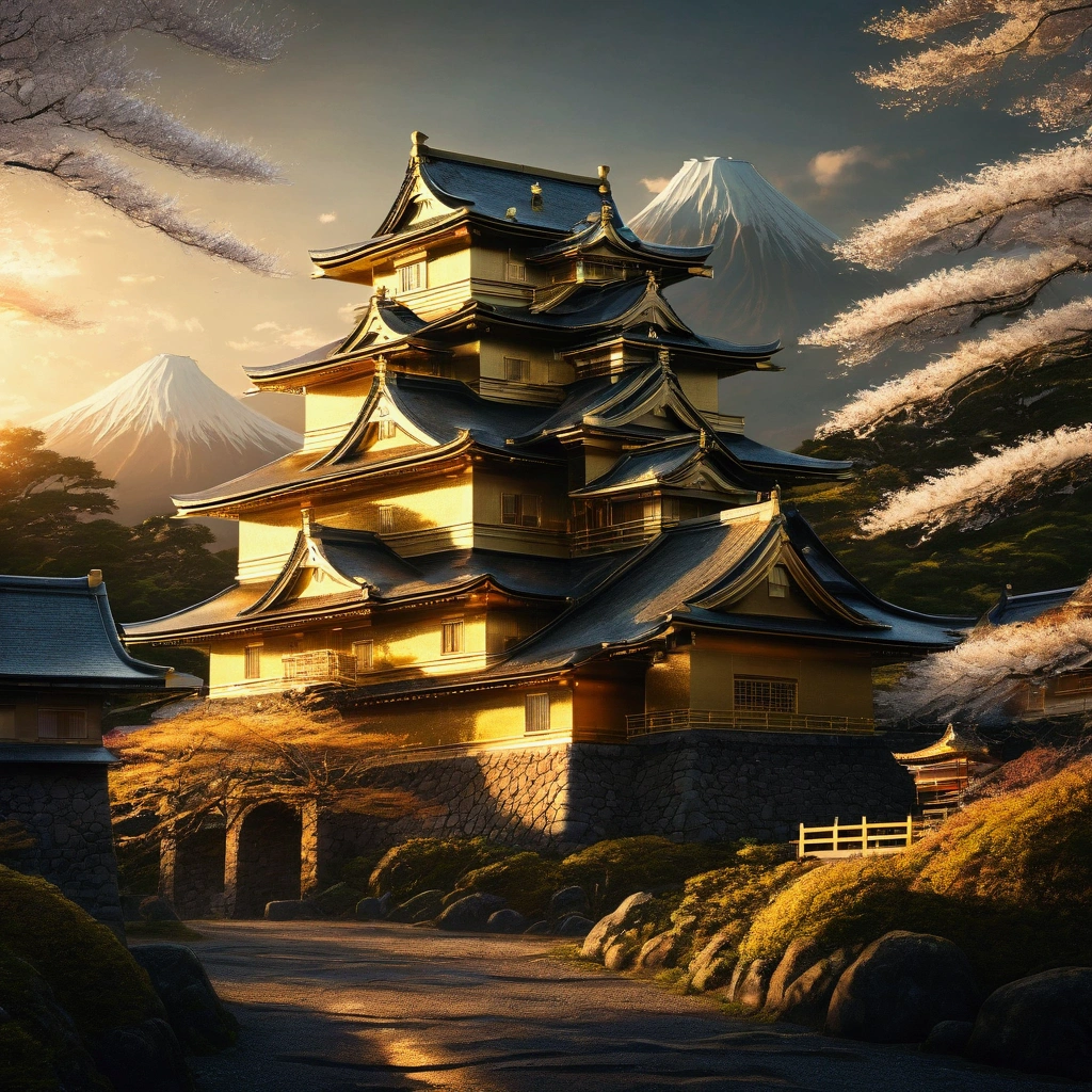 A Japanese castle all in gold,