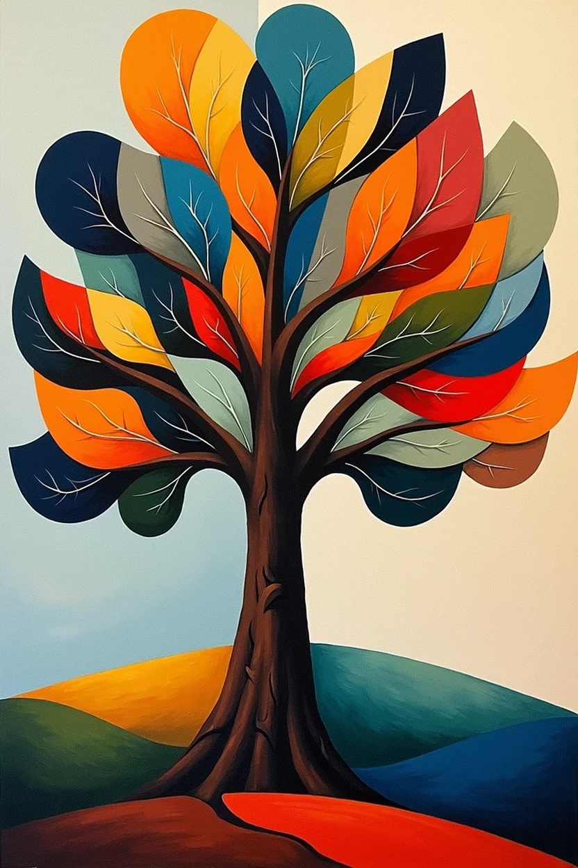 Cubism art of a tree