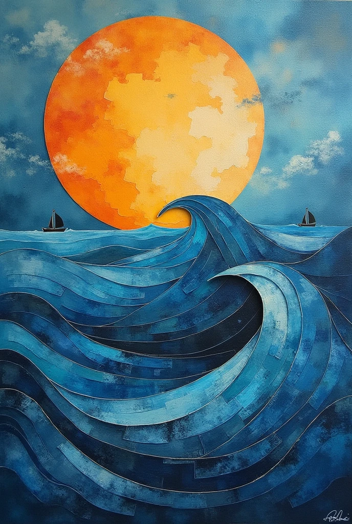 Cubism art of sea