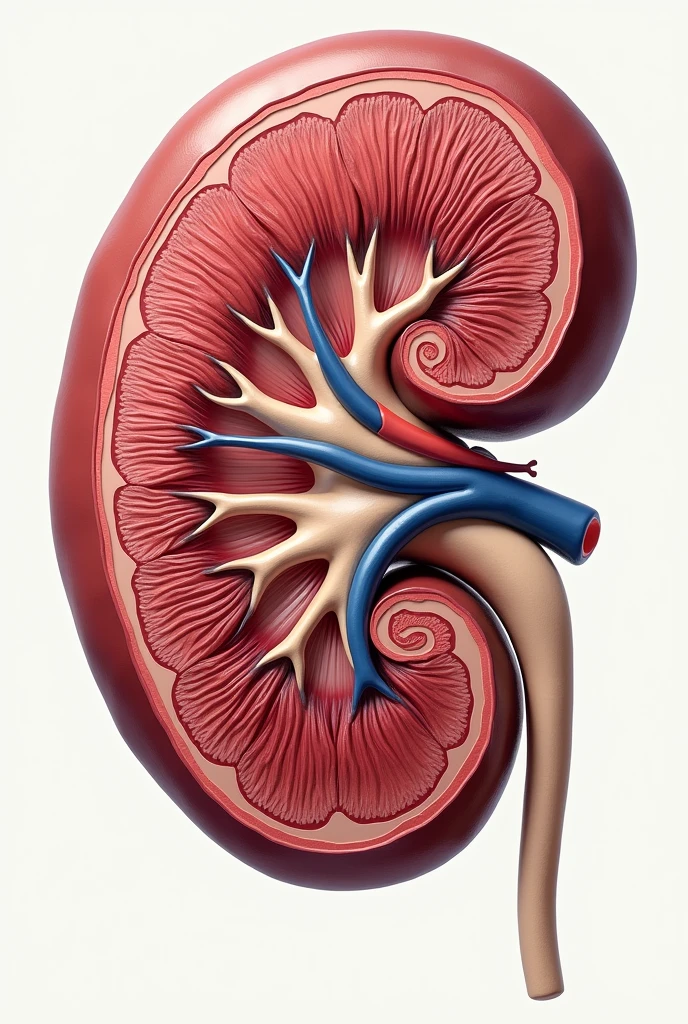 Kidney in a frontal section