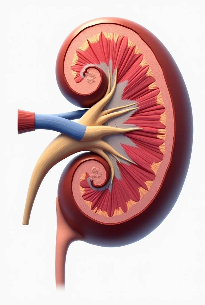 Kidney in a sagittal section