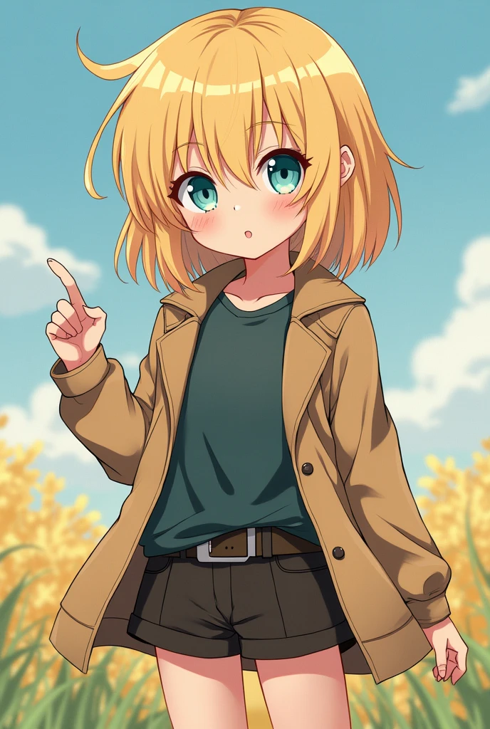 Awesome cute, (13 years old), Kizi, Kale, prideful, hair blonde, blue colored eyes, skinny, smallbreast, small ass, with one in hand, sin, showing her