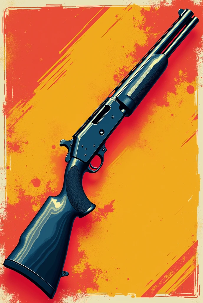 weapon Shotgun winchester 12000. Complete image and object. Object visible in full. PopArt style