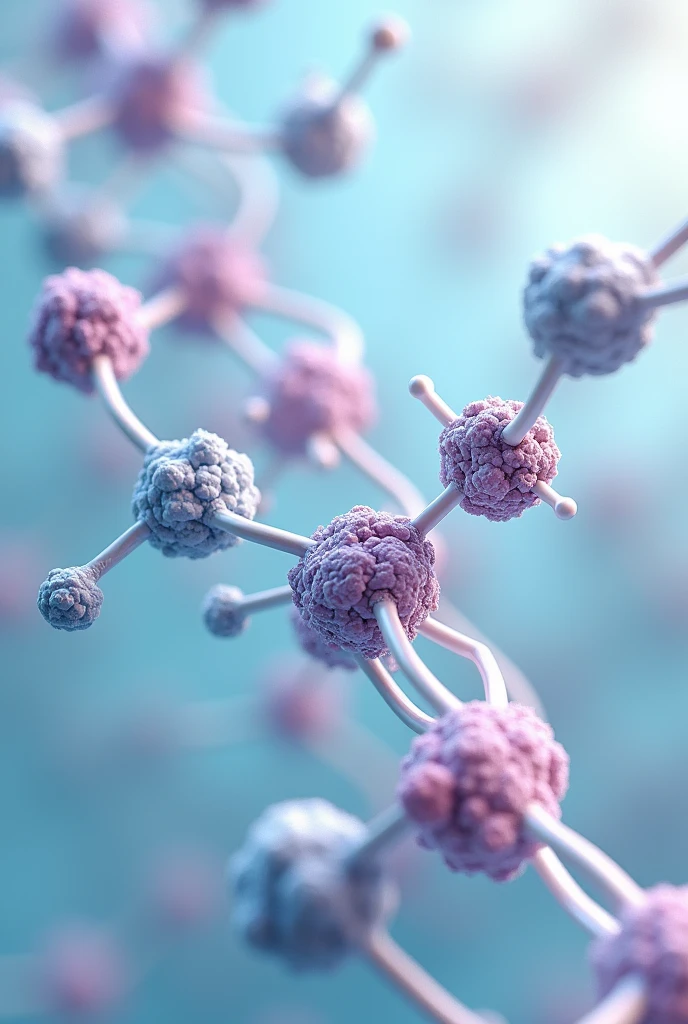 Create a detailed image that showcases the process of polymerization at the molecular level. The image should focus on the bonding of monomers to form long polymer chains. Visualize this by showing a series of repeating units (monomers) connected by covalent bonds.