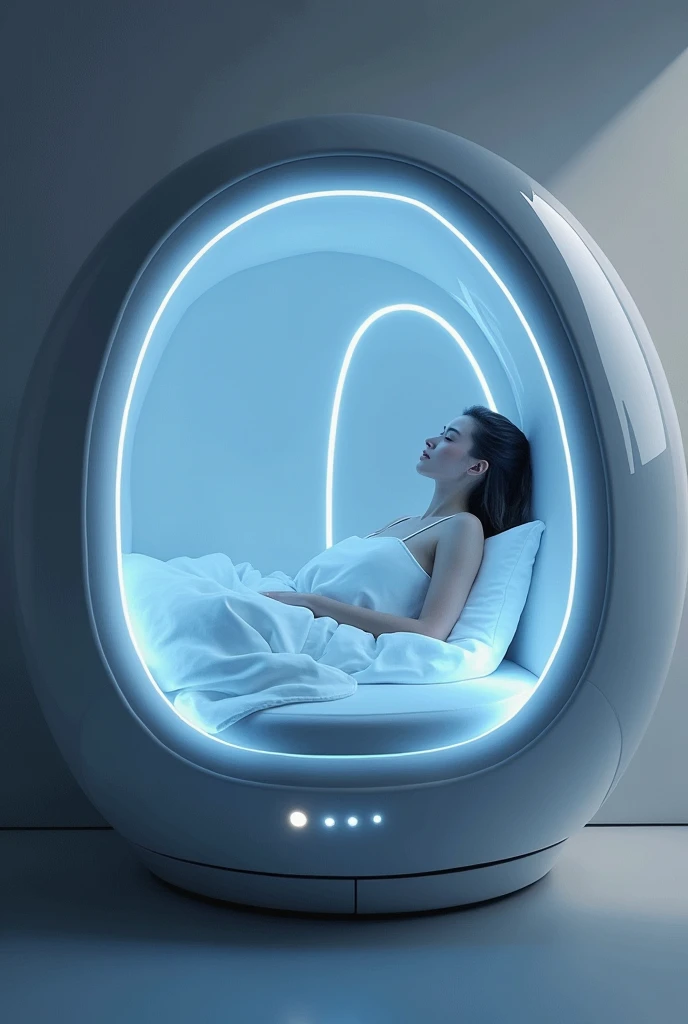 1. **Dual Sleep Pod**:
   - overview: Pods that help you get twice the sleep per night。A 30-minute nap can give you three hours of sleep.、Provides deep sleep in a short time。
   -feature: Combining advanced brainwave synchronization technology and relaxation sound technology、Allows users to get deep rest in a short period of time。

Please make this product an image。