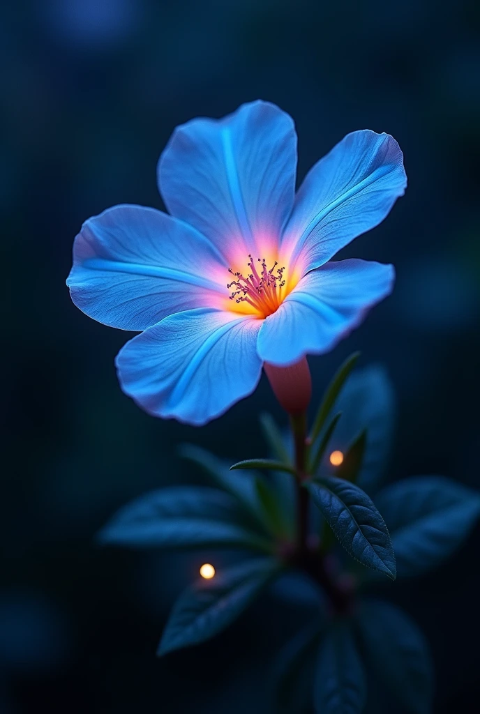 The flower firefly petunia glowing in the dark
