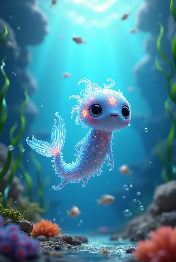 Aquartic in the 3D pixar style with transparent background