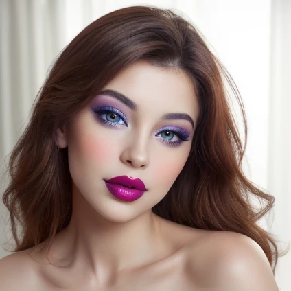 Beautiful woman paints her lips with lipstick. Beautiful woman face, Small parts, high quality, high quality. Crisp and true colors  