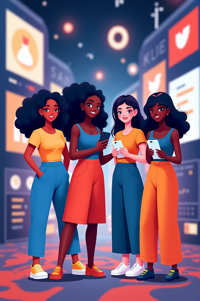 Guve a picture of 4 gurls trying to grow on social media