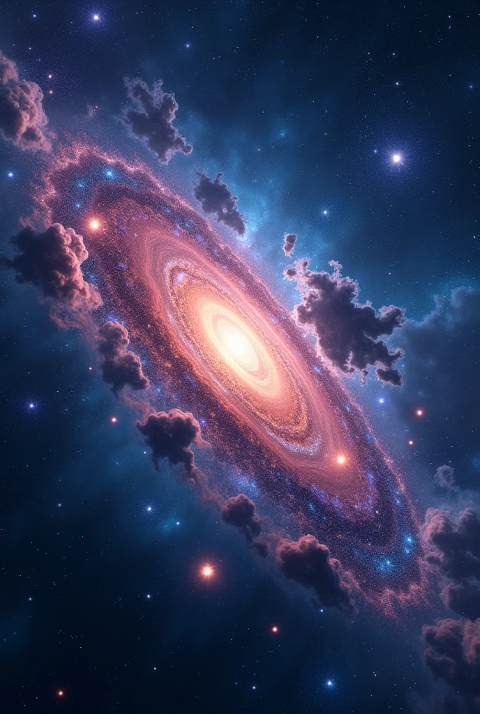 A galaxy slideshows backgrounds and make sure words can be seen through it