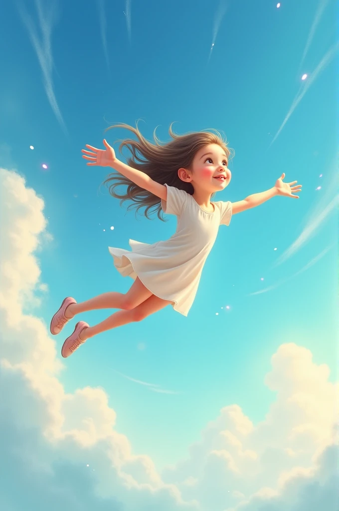My daughetr in flying in sky