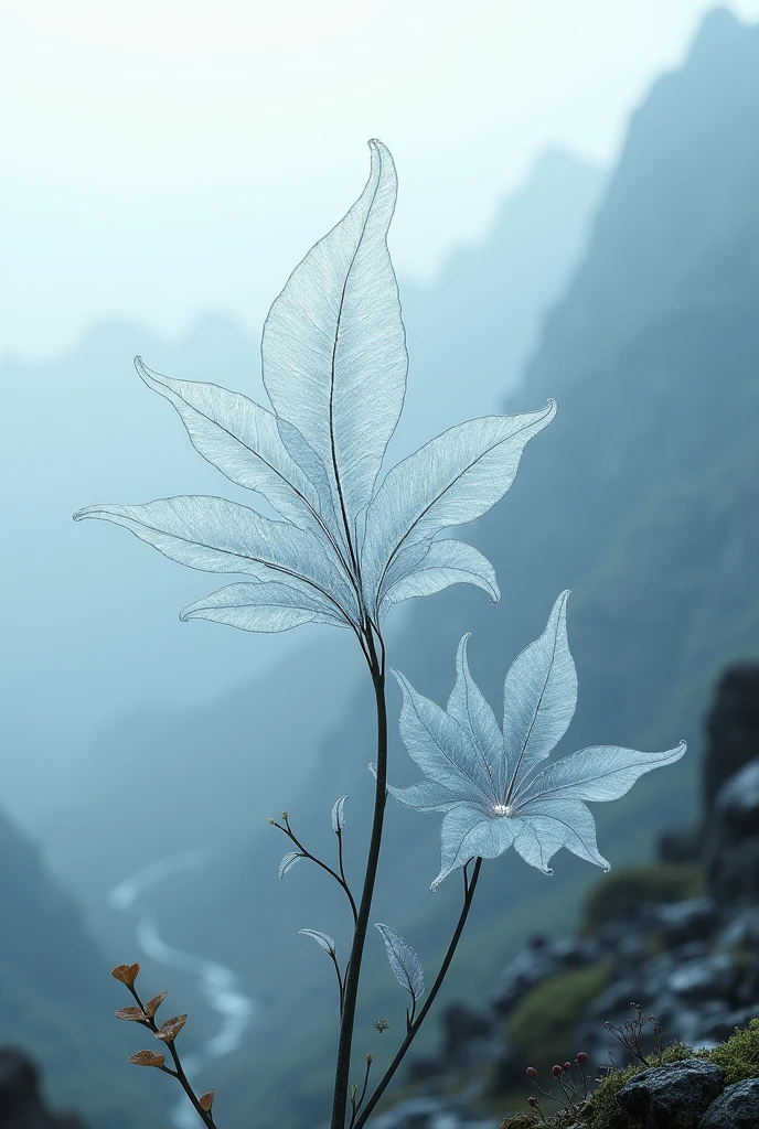 a soft, silvery plant that grows in misty, high-altitude areas