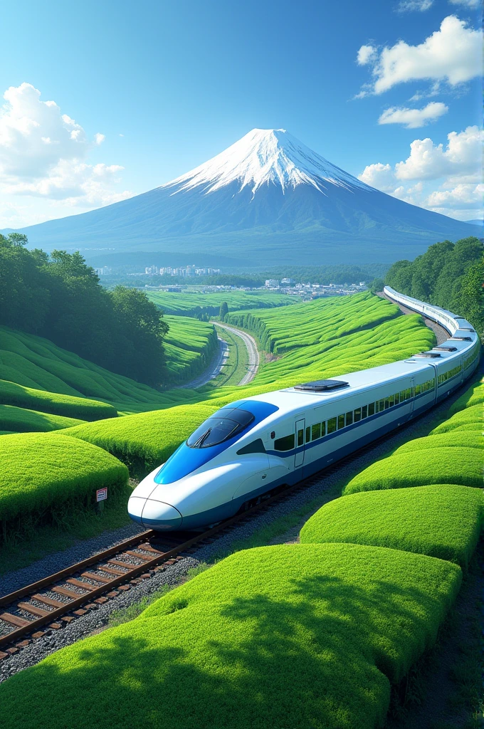 Shizuoka Prefecture Tea fields Mt. Fuji Shinkansen Linear motor car