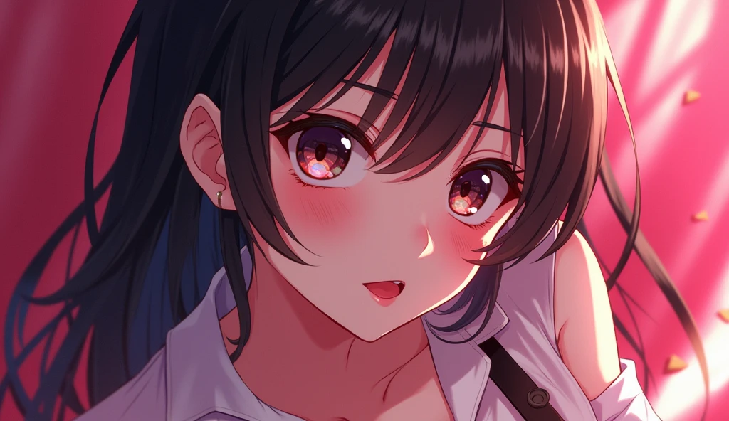 (8K, High Quality, High Details, UHD, Porcelain Skin, Masterpiece: 1.2), Cute and Sexy Girl, Very Detailed Face, Beautiful Detailed Eyes, Beautiful Detailed Lips, Extremely Detailed Eyes, Shiny Eyes, Ultra Detailed Breasts, Extremely Shaped Breasts, Extreme Detail Description, Vivid and Intense Colors, (The Girl's Pose Is Provocative and Erotic),Seductive anime girl, high school dxd, anime girl named Lucy, beautiful anime high school girl, Unbuttoned shirt, long sleeves, black corset, miniskirt,cameltoe
